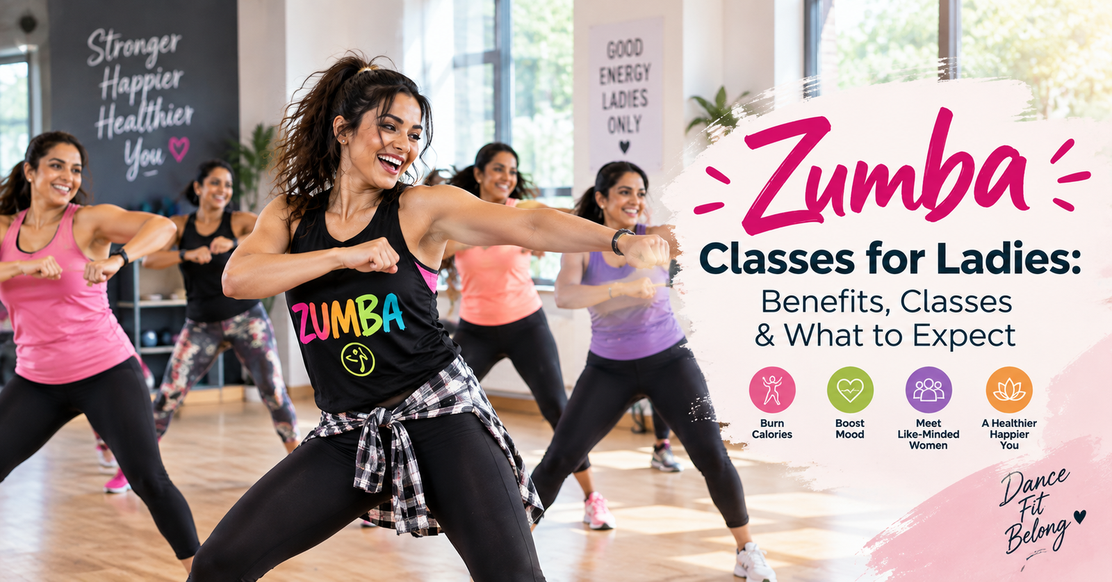 Zumba Classes for Ladies: Benefits, Classes & What to Expect 1 Zumba for Ladis Benefits, Classes & What to Expect